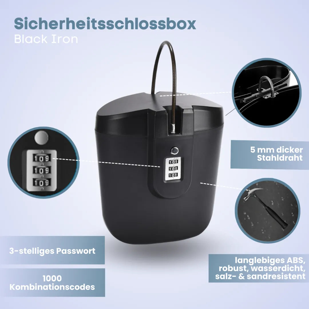 Sicherheitsschlossbox Black Iron